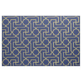 Navy Blue en Faux Gold Moroccan Mosaic Pattern Stof (Fat Quarter)