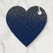 Navy Blue en Glam Gold Confetti Wedding Bedankjes Labels (Achterkant)