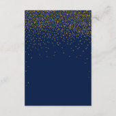 Navy Blue en Glam Gold Confetti Wedding Informatiekaartje (Achterkant)