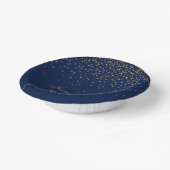 Navy Blue en Glam Gold Confetti Wedding Papieren Kommen (Gebogen)
