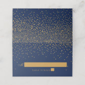 Navy Blue en Glam Gold Confetti Wedding Plaatskaartje (Buitenkant ongevouwen)