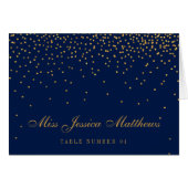 Navy Blue en Glam Gold Confetti Wedding Place (Voorkant Horizontaal)