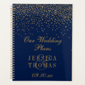 Navy Blue en Glam Gold Confetti Wedding Planner (Voorkant)