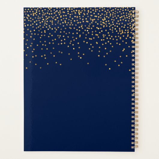 Navy Blue en Glam Gold Confetti Wedding Planner (Achterkant)