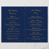 Navy Blue en Glam Gold Confetti Wedding Programme (Achterkant)