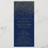 Navy Blue en Glam Gold Confetti Wedding Programme Programmakaart (Voorkant)