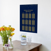 Navy Blue en Glam Gold Confetti Wedding Seating Se Folie Afdrukken (Laag (Keuken))