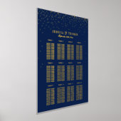 Navy Blue en Glam Gold Confetti Wedding Seating Se Folie Afdrukken (Laagn)