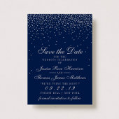 Navy Blue en Glam Silver Confetti bewaren de datum Save The Date