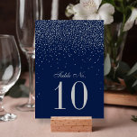 Navy Blue en Glam Silver Confetti Wedding Kaart<br><div class="desc">Het marineblauw en glam Silver trouwende collectie is perfect voor elk paar dat een romantische bruiloft plant. Het ontwerp is voorzien van een blauwe achtergrond voor de kazerne met glazen zilverkleurige confetti die echt verbluffend en perfect is voor elke speciale gebeurtenis. De tekst is voorzien van dezelfde zilverkleurige kleur van...</div>