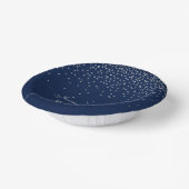 Navy Blue en Glam Silver Confetti Wedding Papieren Kommen (Gebogen)