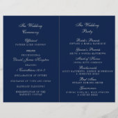Navy Blue en Glam Silver Confetti Wedding Programm (Achterkant)