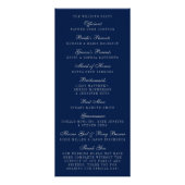 Navy Blue en Glam Silver Confetti Wedding Programm Reclamekaart (Achterkant)
