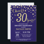 Navy Blue en Gold 30th Birthday Diamond Kaart<br><div class="desc">30e verjaardag uitnodiging met Navy Blue en Gold Glitter Diamond achtergrond. Gold Confetti. Volwassen verjaardag. Mannelijke Mannen of vrouwen: Birthday. Voor verdere aanpassing,  te klikken gelieve de knoop "van de Aanpassing het"en ons ontwerphulpmiddel te gebruiken om deze sjabloon te wijzigen.</div>