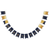 Navy Blue en Gold 50 Jubileum Vlaggetjes (Alle)