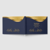 Navy Blue en Gold 50th Jubileum, aangepast Gastenboek (Volledig)