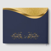 Navy Blue en Gold 50th Jubileum, aangepast Gastenboek (Achterkant)