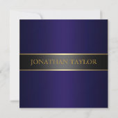 Navy Blue en Gold Afstuderen Kaart (Achterkant)