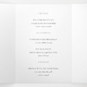 Navy Blue en Gold Agaat huwelijksprogramma Drieluik Programma (Binnenkant midden)