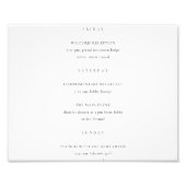 Navy Blue en Gold Agaat huwelijksprogramma Foto Afdruk (Voorkant)