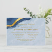 Navy Blue en Gold Agaat repetitie diner Kaart (Staand voorkant)
