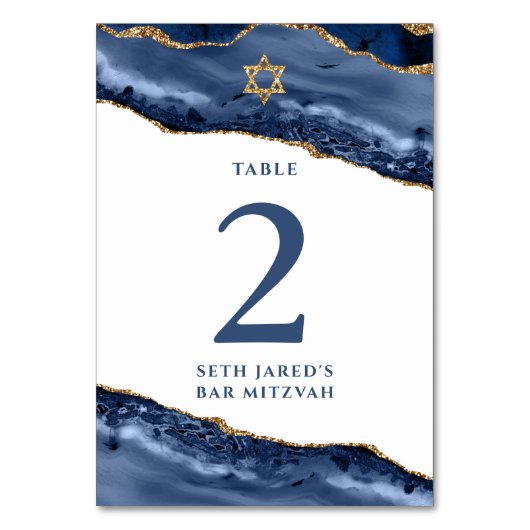 Navy Blue en Gold Agate Geode Rock Kaart (Voorkant)