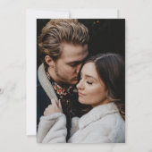 Navy Blue en Gold Agate Photo Wedding Invitation Kaart (Achterkant)