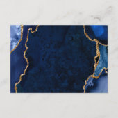 Navy Blue en Gold Agate Wedding Accommodations Informatiekaartje (Achterkant)
