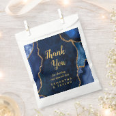 Navy Blue en Gold Agate Wedding Hartelijk dank Bedankzakje (Geknipt)