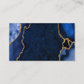 Navy Blue en Gold Agate Wedding Registry Informatiekaartje (Achterkant)