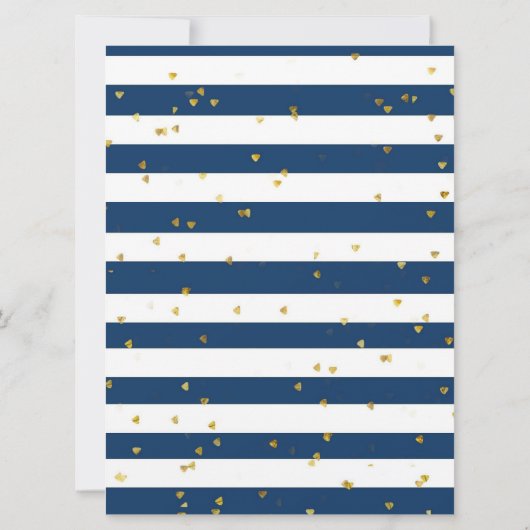 Navy Blue en Gold Boy Carousel Baby shower Invite Kaart (Achterkant)