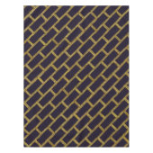 Navy Blue en Gold Brick Pattern Tafelkleed (Voorkant)