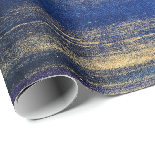 Navy Blue en Gold Cadeaupapier (Rol Hoek)