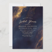 Navy Blue en Gold Calligraphy Vrijgezellenfeest Kaart (Voorkant)