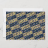 Navy Blue en Gold Chalkboard 3 Foto Afstuderen Kaart (Achterkant)