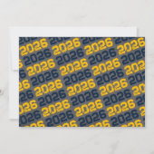 Navy Blue en Gold Chalkboard 3 Foto Afstuderen Kaart (Achterkant)