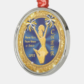 Navy Blue en Gold, Cheerleidende kerstcadeautjes, Metalen Ornament (Links)