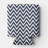 Navy Blue en Gold Chevron Monogram Blikjeskoeler (Achterkant)