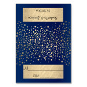 Navy Blue en Gold Confetti Stippen - Bruiloft Kaart (Voorkant)