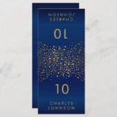 Navy Blue en Gold Confetti Stippen Grote kaarten (Voorkant / Achterkant)