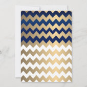 Navy Blue en Gold Confetti Stippen - Uitnodiging (Achterkant)