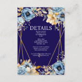 Navy Blue en Gold Details Enclosure Kaart (Voorkant)