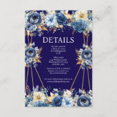 Navy Blue en Gold Details Enclosure Kaart (Voorkant)