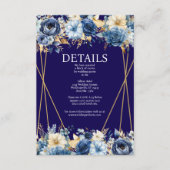 Navy Blue en Gold Details Enclosure Kaart (Voorkant)