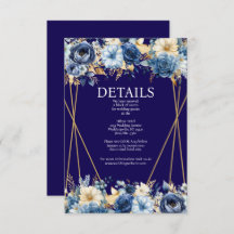 Navy Blue en Gold Details Enclosure Kaart