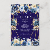 Navy Blue en Gold Details Enclosure Kaart (Voorkant)