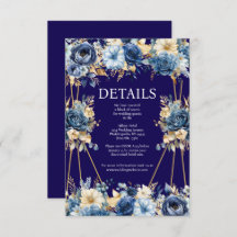 Navy Blue en Gold Details Enclosure Kaart