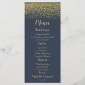Navy Blue en Gold Diamond Wedding Menu (Voorkant)