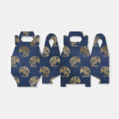 Navy Blue en Gold Dragon Pattern Bedankdoosjes (Uitgevouwen)
