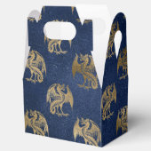 Navy Blue en Gold Dragon Pattern Bedankdoosjes (Geopend)